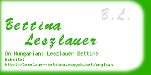 bettina leszlauer business card